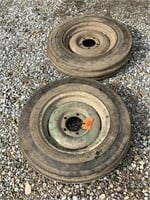 (2) 5.50 x 16 tires, 5 lug rims
