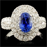 18K Gold 1.99ct Sapphire & 1.16ctw Diamond Ring