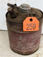 Red / Galvanized 1 gallon Gas can