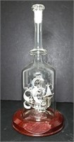 Lichfield Glass Ship Sculpture in a Bottle