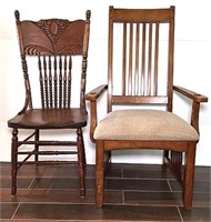 Dining Chairs Lot of 2- One is an Armchair