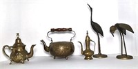 Metal Cranes and Brass Teapots