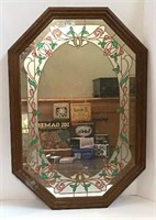 Framed Mirror With Frosted & Etched Band