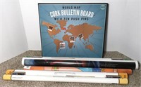Cork World Map Bulletin Board
