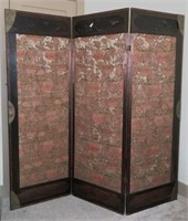 Antique Oriental Three Panel Room Divider