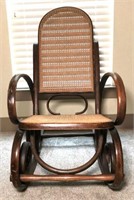 Bent Wood Rocking Chair with Cane
