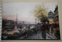Textured Paris Print on Canvas
