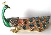 Jeweled Metal Peacock