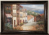 Signed Harbor Village Painting