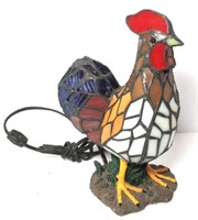 Stained Glass Rooster Accent Lamp