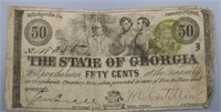 1863 50 Cent GA Civil War Fractional Note