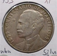 1953 Cuban Silver 1 Peso