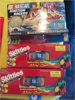 Skittles Car Collectibles in boxes