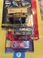 Race car toy collectibles in packages