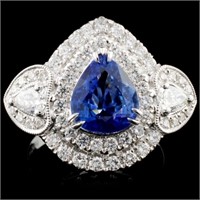 18K Gold 2.04ct Sapphire & 1.28ct Diamond Ring