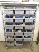 7 tier Metal Rolling Rack with Storage Bins