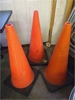 3 Stacking Orange Caution Cones