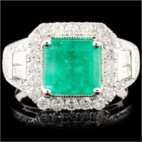 18K Gold 2.03ct Emerald & 1.27ctw Diamond Ring