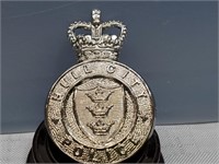 English Police Cap Badge  HULL CITY