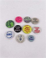 Vietnam War Hippie Buttons