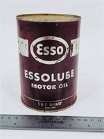 Antique Esso Essolube Motor Oil Can Quart