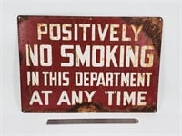 Antique Metal Sign "Absolutely No Smoking"