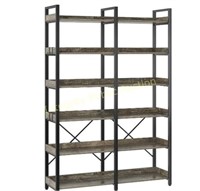 Seventable Bookshelf 6 Tier w/4 Hooks