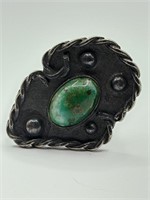 Navajo, Green Turquoise Sterling Silver Ring