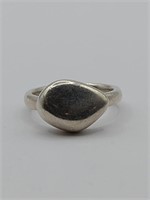 Birks, Modernist Sterling Silver Ring Signed JF