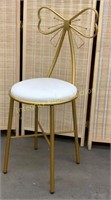 Bow Chair 37.5” H Gold/White