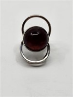 Orno, Polish Modernist ,800 Silver Amber Ring