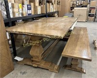 Farmhouse Dining Table With Bench  *