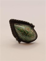 Navajo, Green Turquoise Sterling Silver Ring