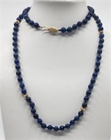 Vintage Lapis Lazuli and 14KT Gold Necklace