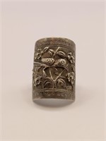 Antique Chinese Sterling Silver Filigree Bird Ring