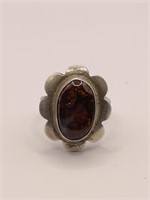 Vintage Sterling Silver Fire Opal Ring