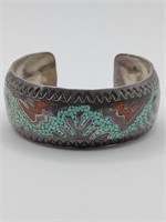 Delvin Nelson, Navajo Sterling Silver Cuff Bracel