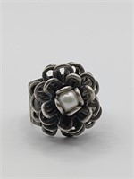 Opus Modernist Sterling Silver Pearl Ring