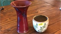 POTTERY VASE AND PLANTER
