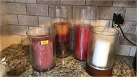 3 CANDLES IN HURRICANE CYLINDERS