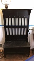 BLACK PAINTED HALL TREE WITH SHOE STORAGE