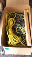 BOX LOT OF ASST CORDS AND ROPES
