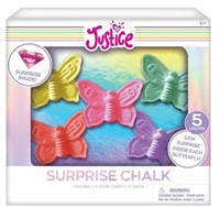 Justice Surprise Gem Butterfly Chalk, 5 Piece Set