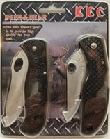 KKC 3 Pc Deer & Bear Knife Set - New in Package