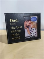 Dad: The Best Person In The World 4x6 in Faux Leae
