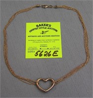 Quality heart shaped sterling silver necklace