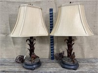 Pair of table lamps w/ pheasants