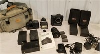 Canon cameras and lenses, battery packs, battery