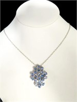 5.38 CT. GENUINE TANZANITE ESTATE NECKLACE .925