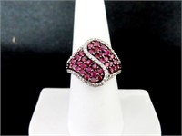 3.50 CT. GENUINE RUBY RUBY RING .925 SS SIZE 6